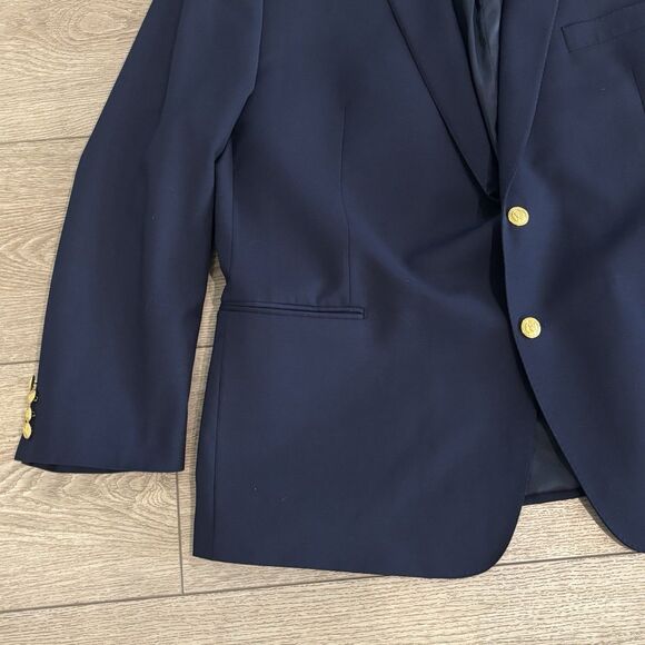 Lauren Ralph Lauren Classic Blazer Men 46R LRL Navy Gold Buttons Wool Sport Coat - Picture 2 of 9